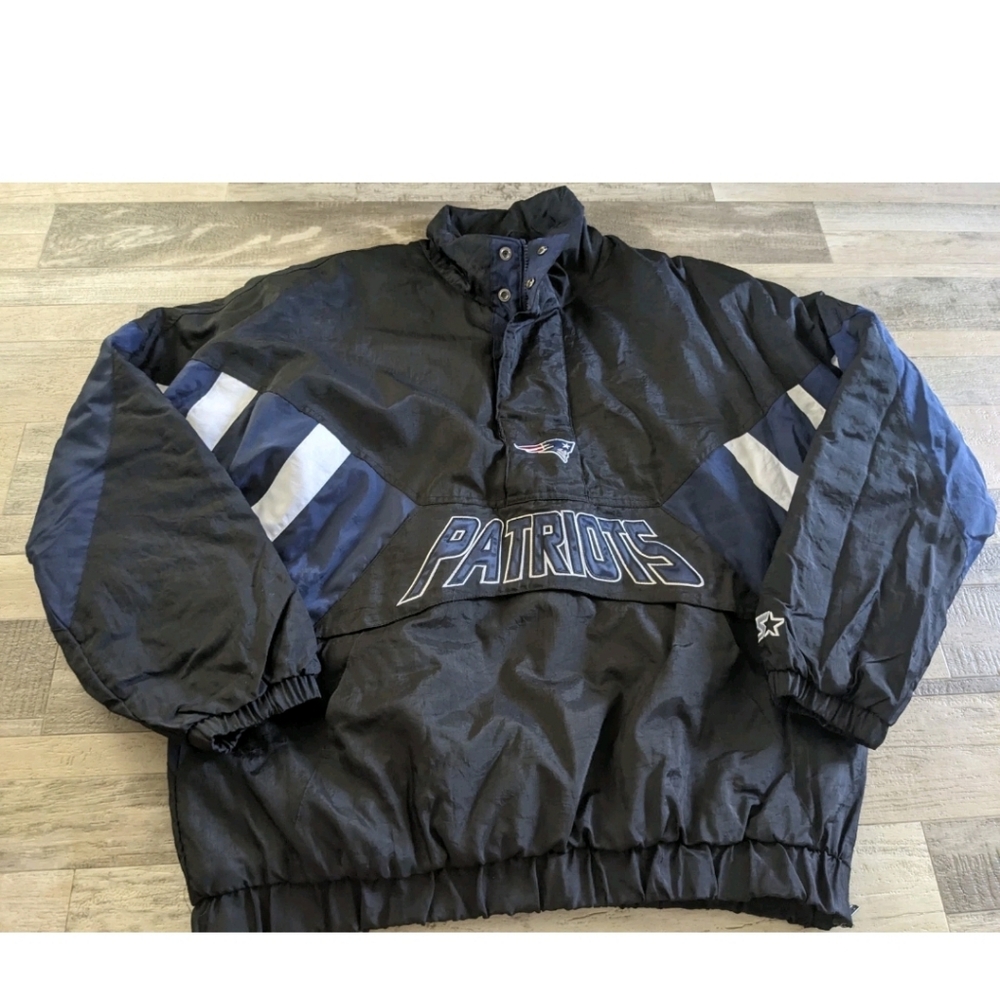 New England Patriots Starter NFL XL 1/2 Zip Puffer Pullover Jacket Excellent A+ - Picture 6 of 16
